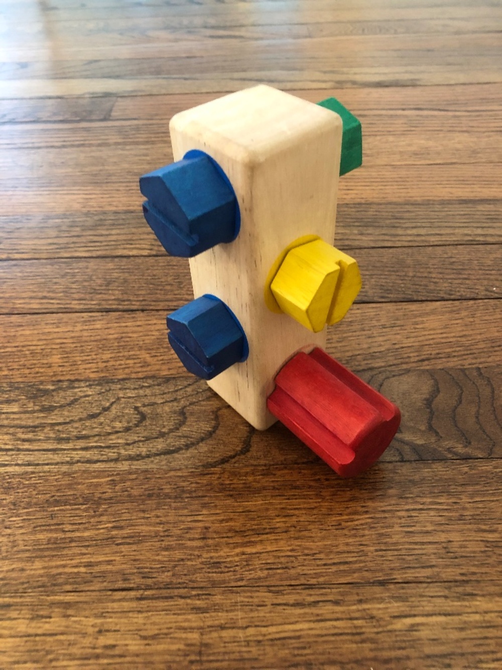 Wooden Montessori Bolt/Screw Block by Guidecraft